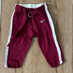 Nike Kids Burgundy Joggers with White Stripes
